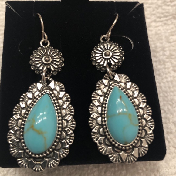 Sterling Silver and Turquoise Earrings (New) - Picture 1 of 1